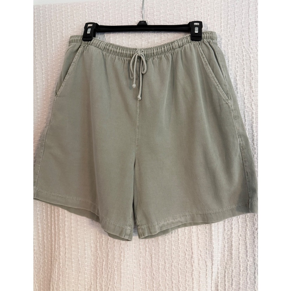 1990's WEK Shorts unisex Sage Green XL Elastic Waist Drawstring Pocket